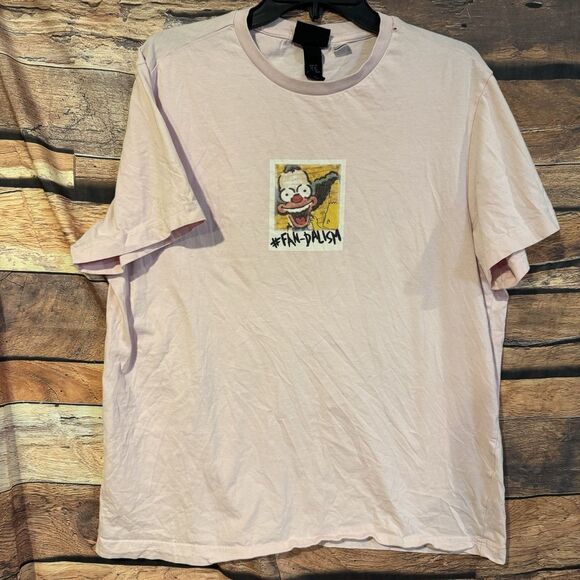 The Simpsons Krusty Clown H&M XL T-Shirt Men's Pink #FAN-DALISM Skater Y2K Tee - Picture 1 of 9